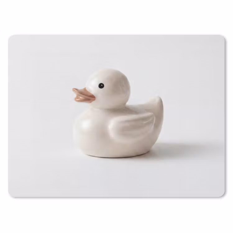 Badeend - Minimalistisch - Wit muismat rubber klein -3d