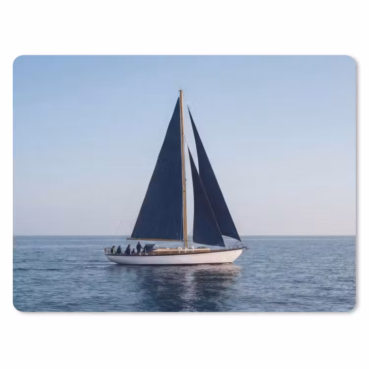 Zeilboot - Zee - Blauw muismat rubber klein -3d