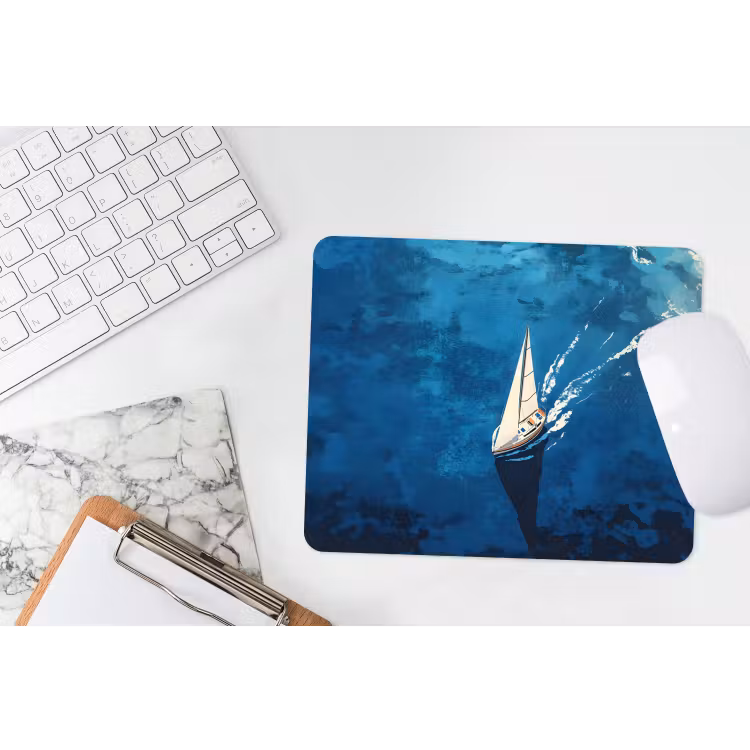 Zeilboot - Water - Abstract - Schaduw muismat rubber klein -witbureau