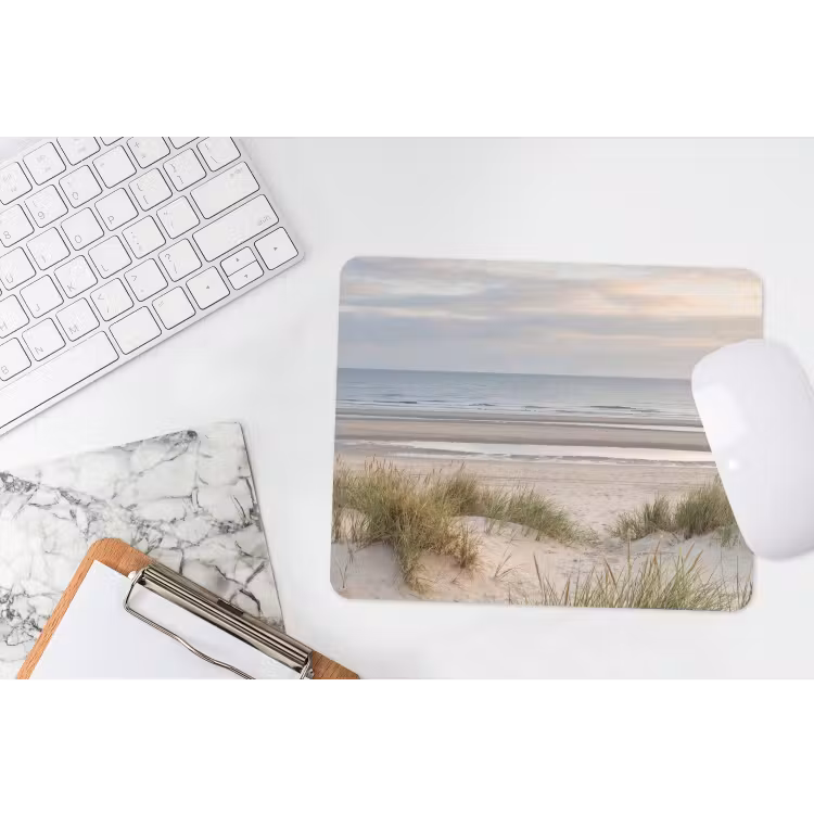 Zandstrand - Bewolkt - Duinen muismat rubber klein -witbureau