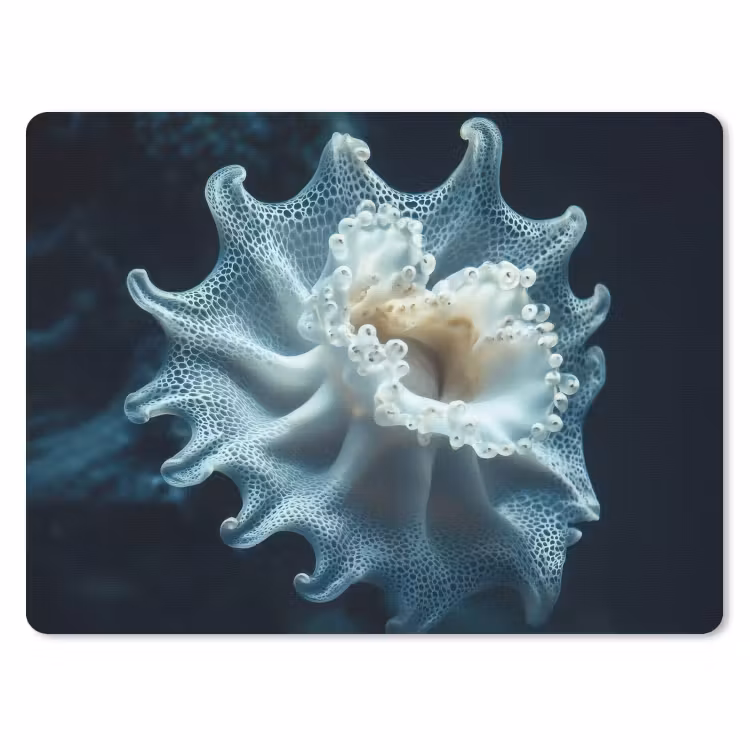 Zeewezen - Wit - Golven - Water muismat rubber klein -3d
