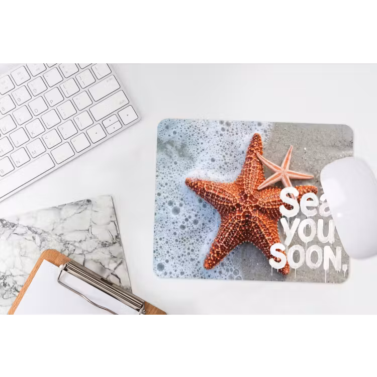 Sea you soon - Zeester - Zee muismat rubber klein -witbureau