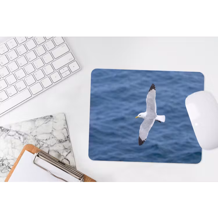 Zeemeeuw - Oceaan - Blauw muismat rubber klein -witbureau