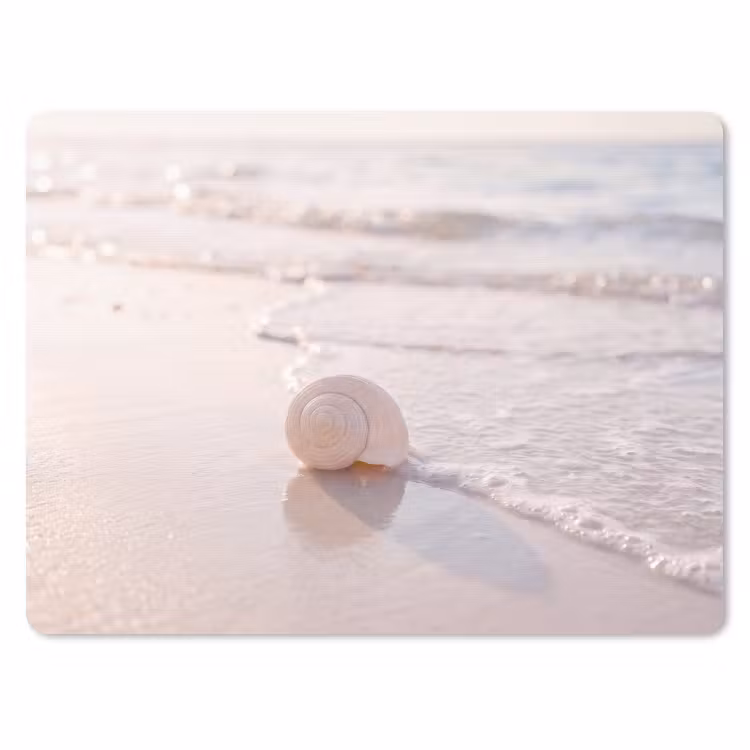 Zeeschelp - Strand - Zee - Natuur - Beige muismat rubber klein -3d