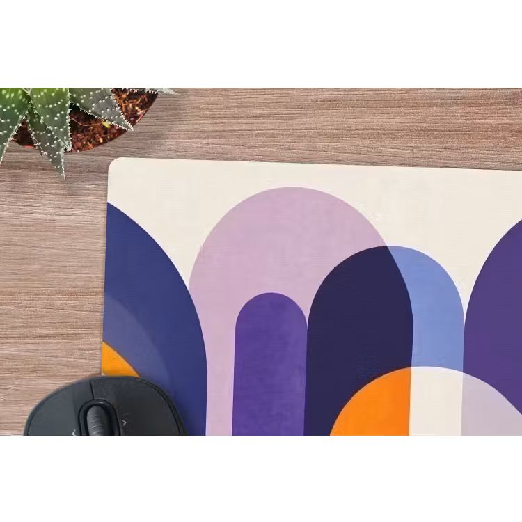 Vormen - Abstract - Grafisch - Oranje muismat rubber klein -closeup