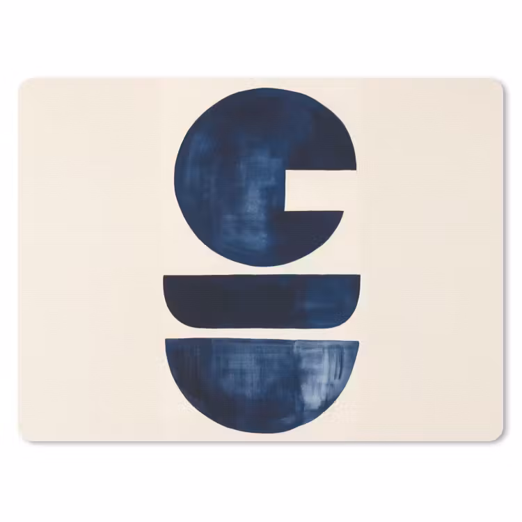 Vormen - Blauw - Abstract muismat rubber klein -3d