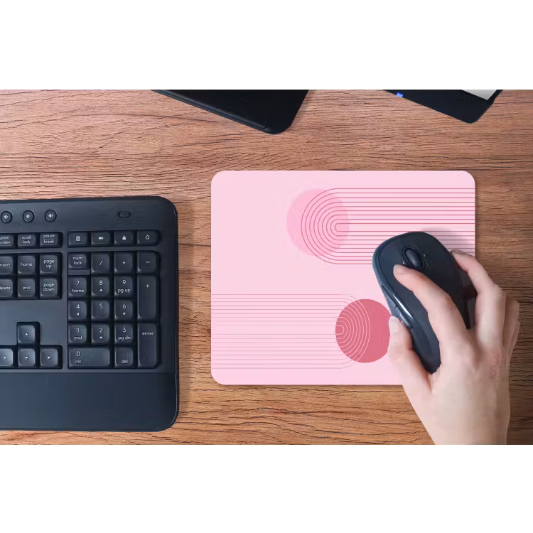 Vormen - Lijnen - Minimalistisch - Roze muismat rubber klein -toetsenbord