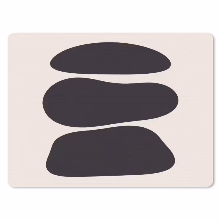 Mouse Pad - Shapes - Organic - Black - Vormen - Organisch - Zwart muismat rubber klein