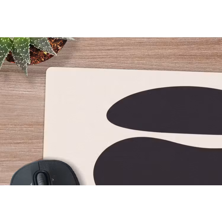 Mouse Pad - Shapes - Organic - Black - Vormen - Organisch - Zwart muismat rubber klein