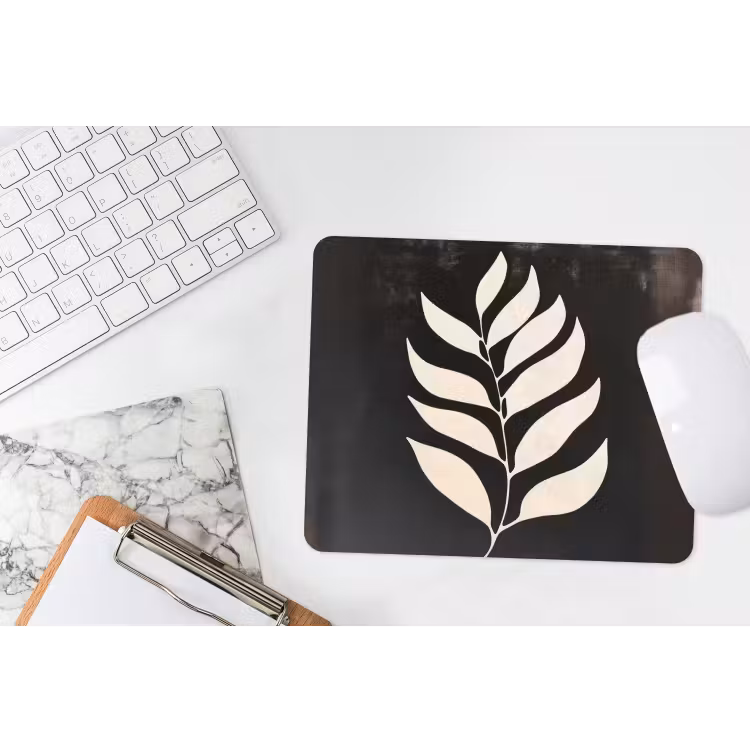 Blad - Wit - Minimalistisch muismat rubber klein -witbureau