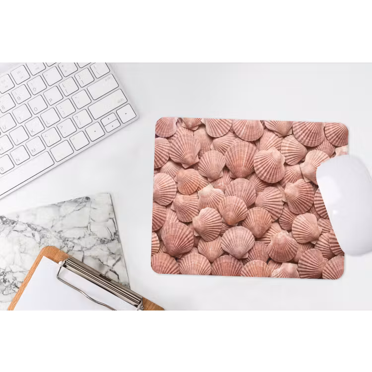 Schelpen - Patroon - Roze muismat rubber klein -witbureau