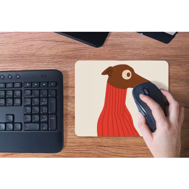 Silhouet - Hond - Trui - Rood muismat rubber klein -toetsenbord