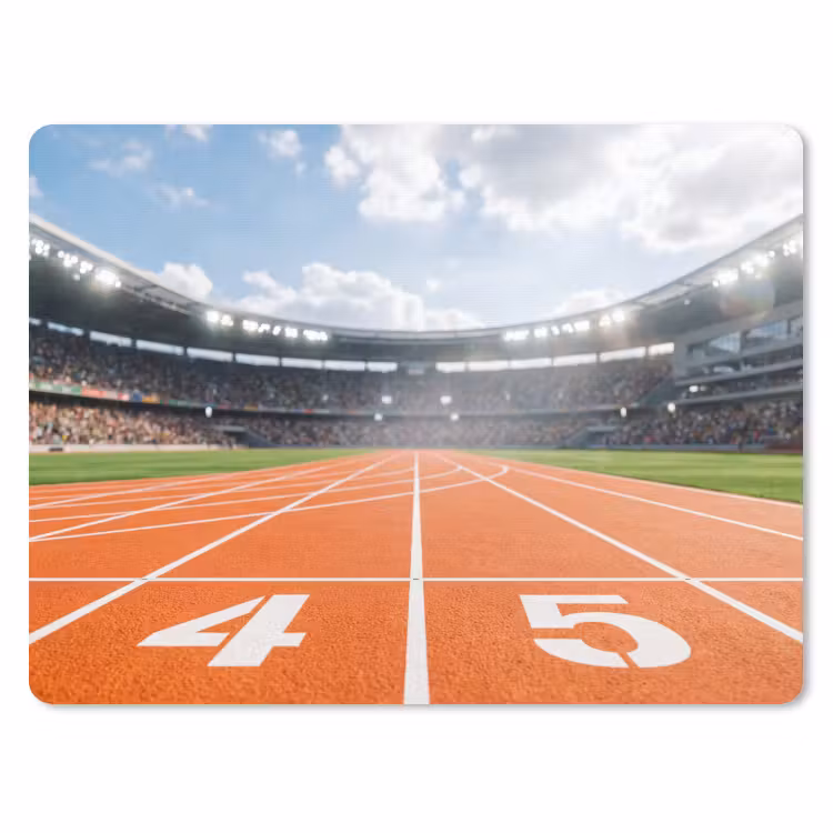Sintelbaan - Stadion - Sport -Oranje muismat rubber klein -3d