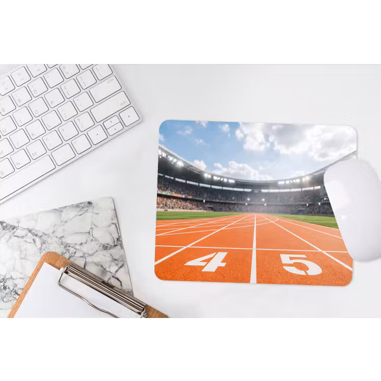 Sintelbaan - Stadion - Sport -Oranje muismat rubber klein -witbureau