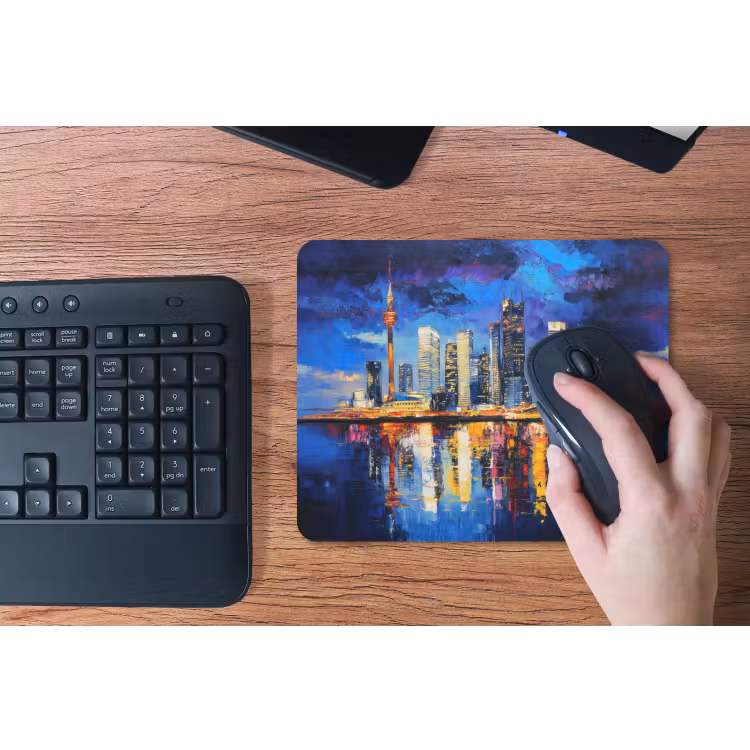 Skyline Toronto - Modern - Stadslicht - Blauw muismat rubber klein -toetsenbord