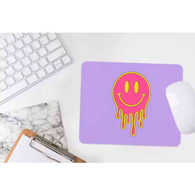 Smiley - Drip - Neon muismat rubber klein -witbureau