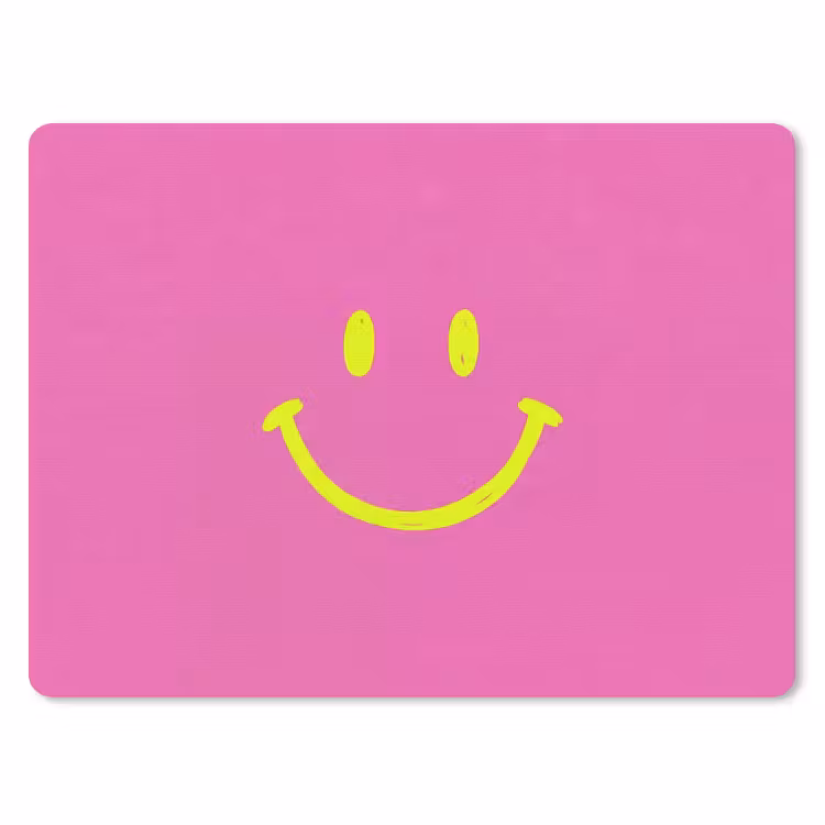 Smiley - Vrolijk - Roze muismat rubber klein -3d