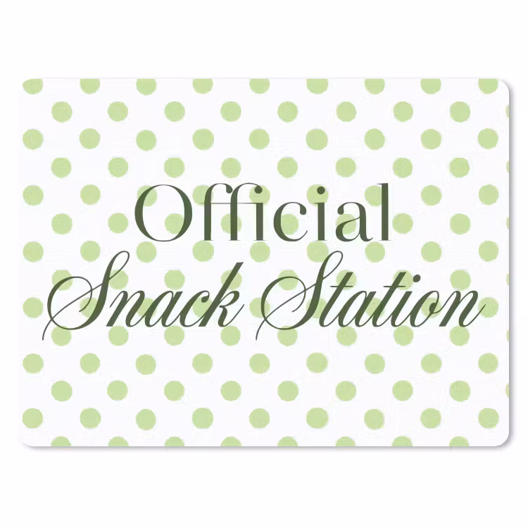 Snack Station - Groen - Stippen muismat rubber klein -3d