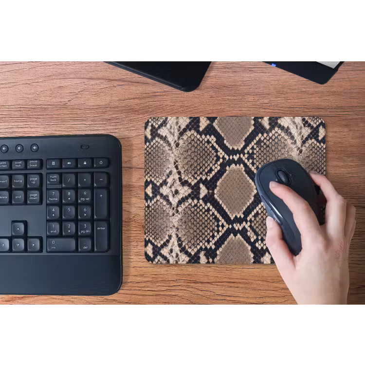 Slangenprint - Python - Bruin muismat rubber klein -toetsenbord