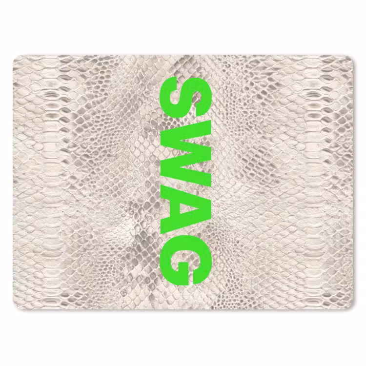Slangenprint - SWAG - Neon - Groen muismat rubber klein -3d