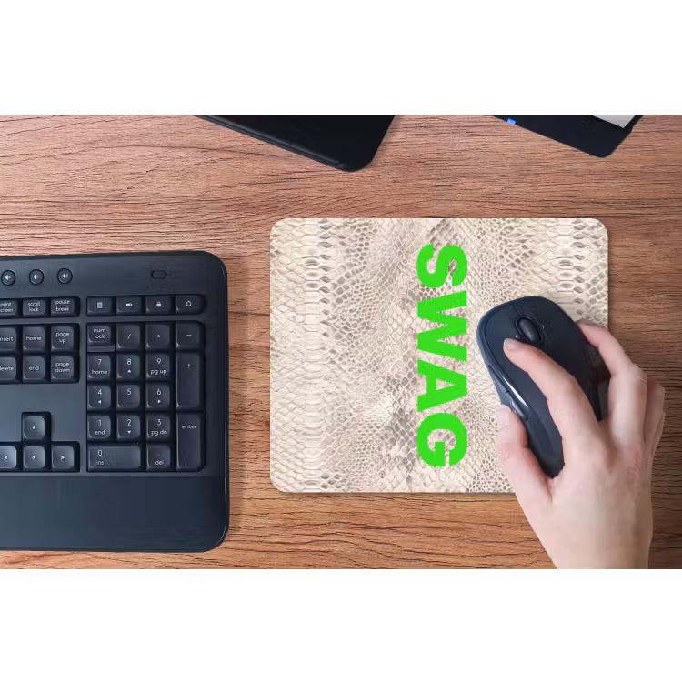 Slangenprint - SWAG - Neon - Groen muismat rubber klein -toetsenbord