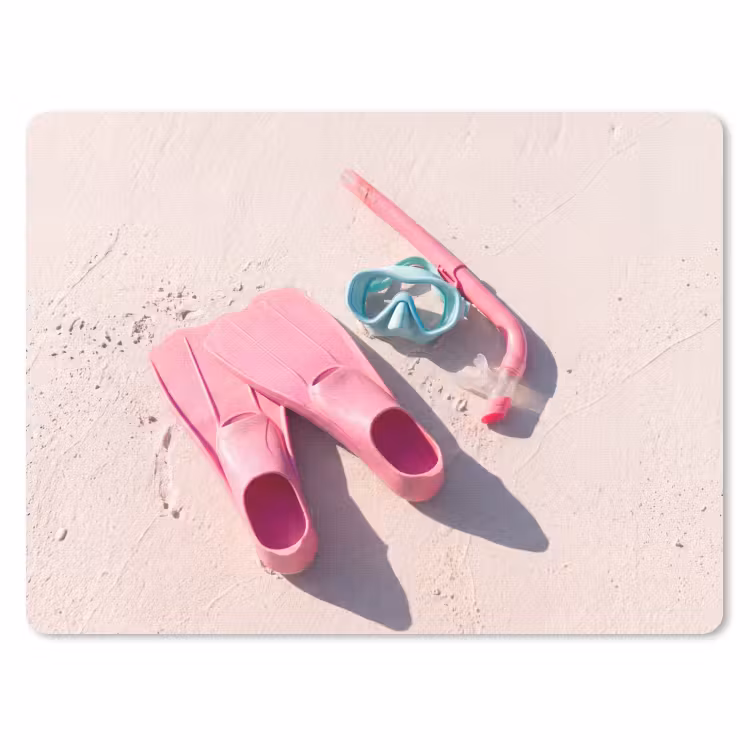 Snorkelset - Strand - Zomer - Roze muismat rubber klein -3d