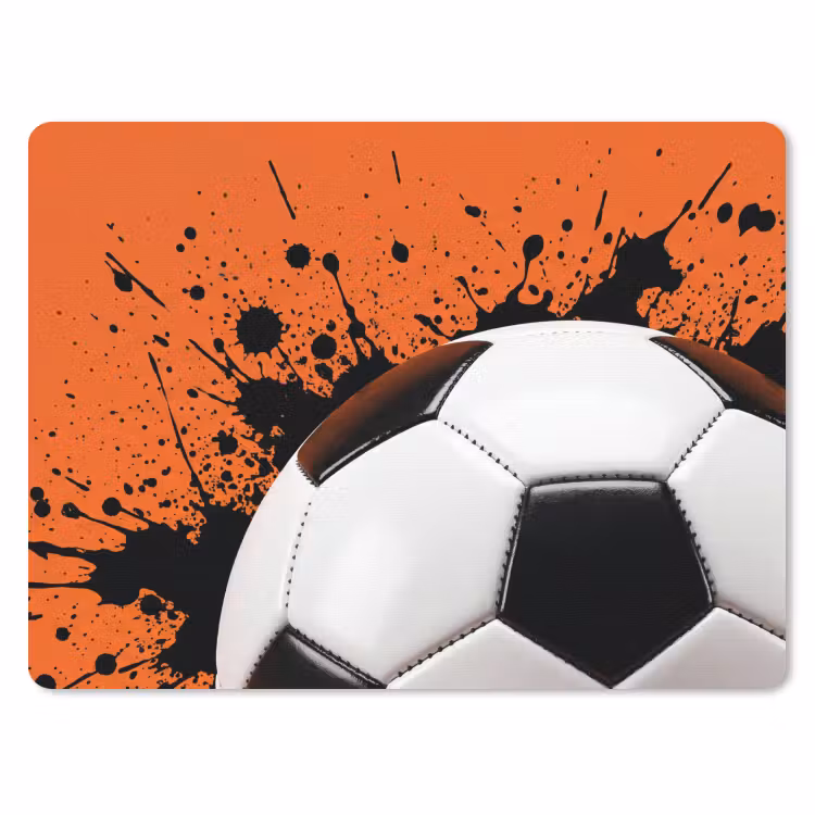 Voetbal - Verf - Sport - Oranje muismat rubber klein -3d