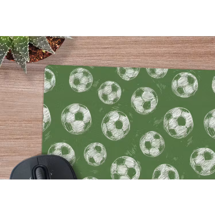 Voetbal - Sport - Groen muismat rubber klein 262 -closeup