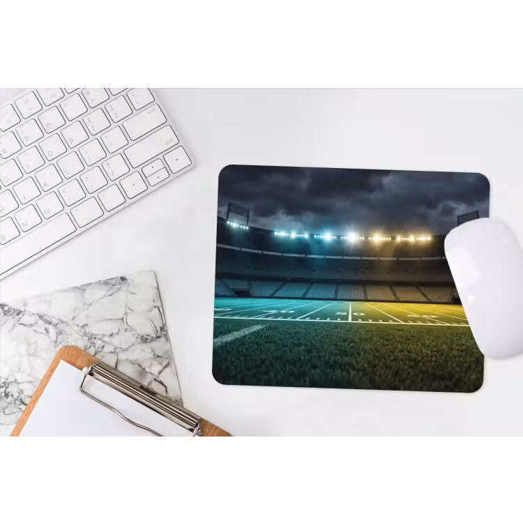 Voetbal - Stadion - Nacht - Modern muismat rubber klein -witbureau