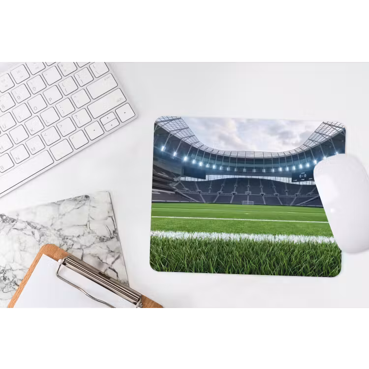 Voetbal - Stadion - Sport - Groen muismat rubber klein -witbureau