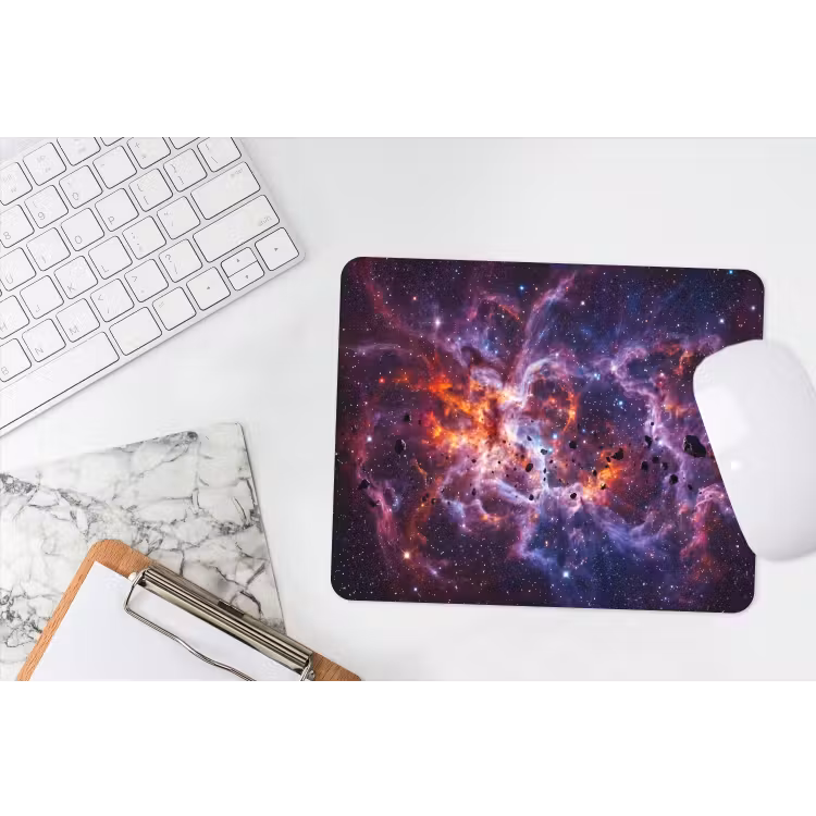 Space - Stars - Abstract - Colorful muismat rubber klein -witbureau