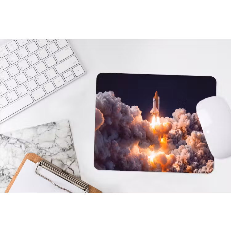 Mouse Pad - Spacecraft - Launch - Stars - Ruimtevaartuig - Lancering - Sterren muismat rubber klein