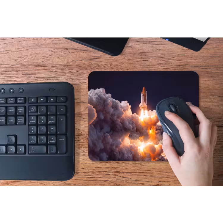 Mouse Pad - Spacecraft - Launch - Stars - Ruimtevaartuig - Lancering - Sterren muismat rubber klein