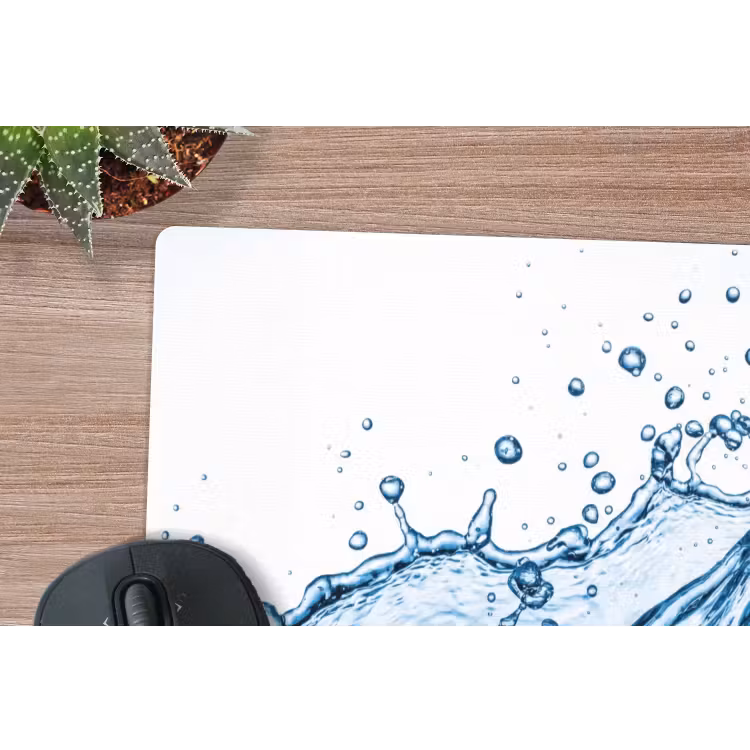 Spash - Water - Blauw muismat rubber klein -closeup