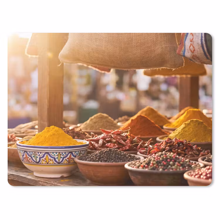Mouse Pad - Spices - Market - Colorful - Specerijen - Markt - Kleurrijk muismat rubber klein