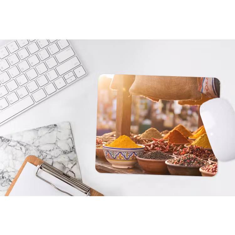 Mouse Pad - Spices - Market - Colorful - Specerijen - Markt - Kleurrijk muismat rubber klein