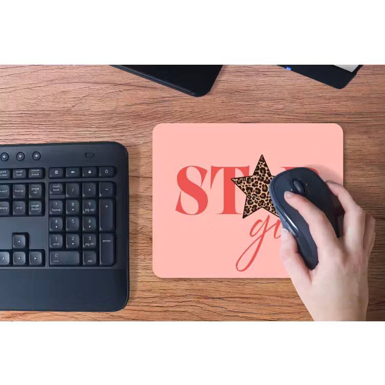 Star girl - Roze - Panter - Ster muismat rubber klein -toetsenbord
