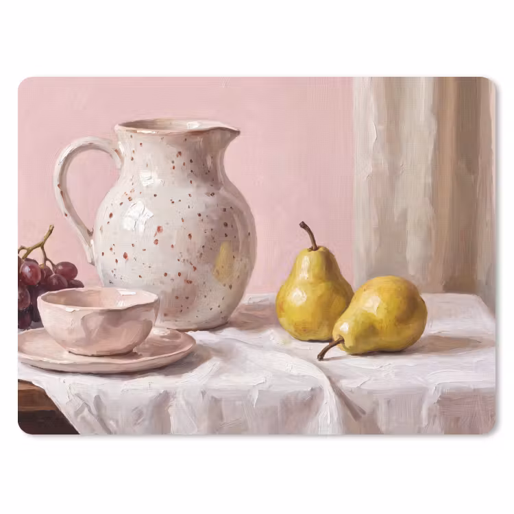 Mouse Pad - Still Life - Fruit - Pink - Stilleven - Fruit - Roze muismat rubber klein