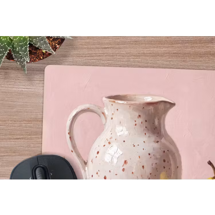 Mouse Pad - Still Life - Fruit - Pink - Stilleven - Fruit - Roze muismat rubber klein