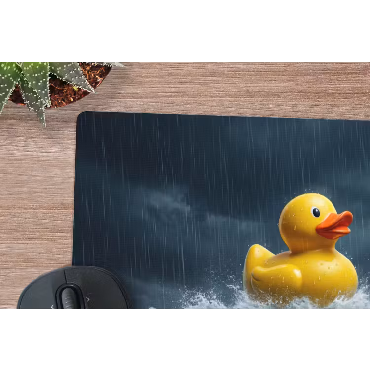 Storm - Badeend - Golven muismat rubber klein -closeup