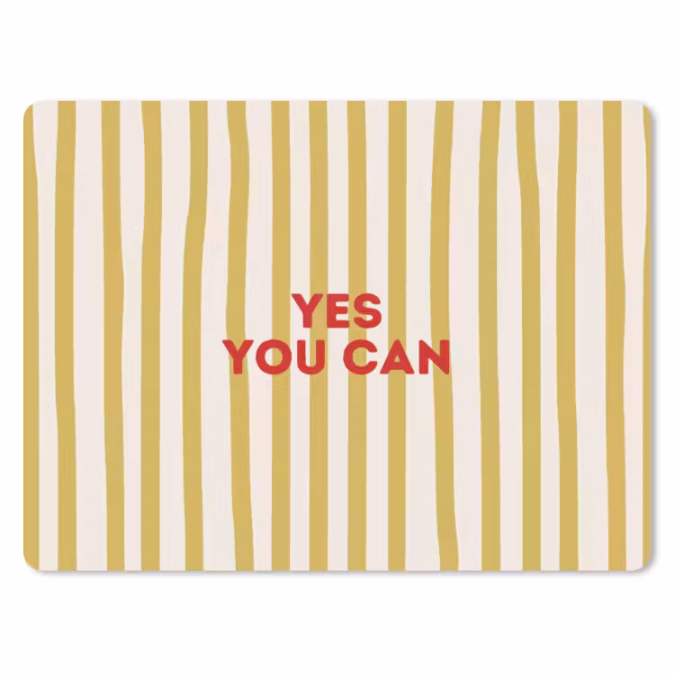 Strepen - Abstract - Yes you can - Rood muismat rubber klein -3d