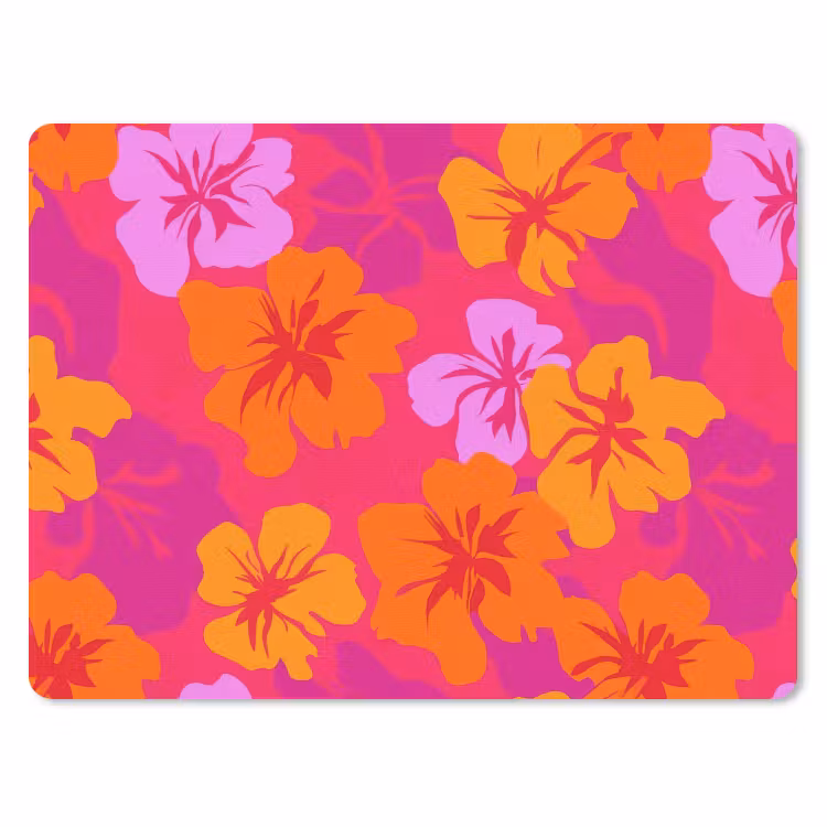 Zomers - Hibiscus - Kleurrijk muismat rubber klein 262 -3d