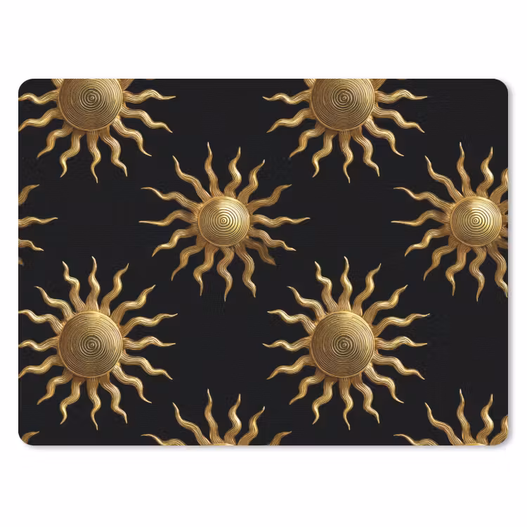 Zon - Patroon - Luxe - Goud - Zwart muismat rubber klein 262 -3d