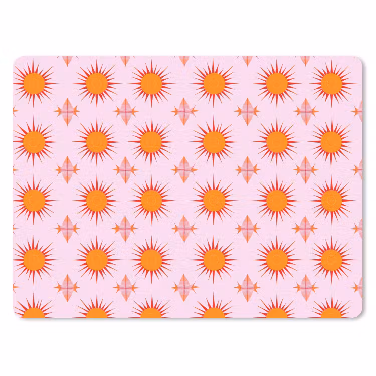 Zon - Patroon - Roze muismat rubber klein 262 -3d