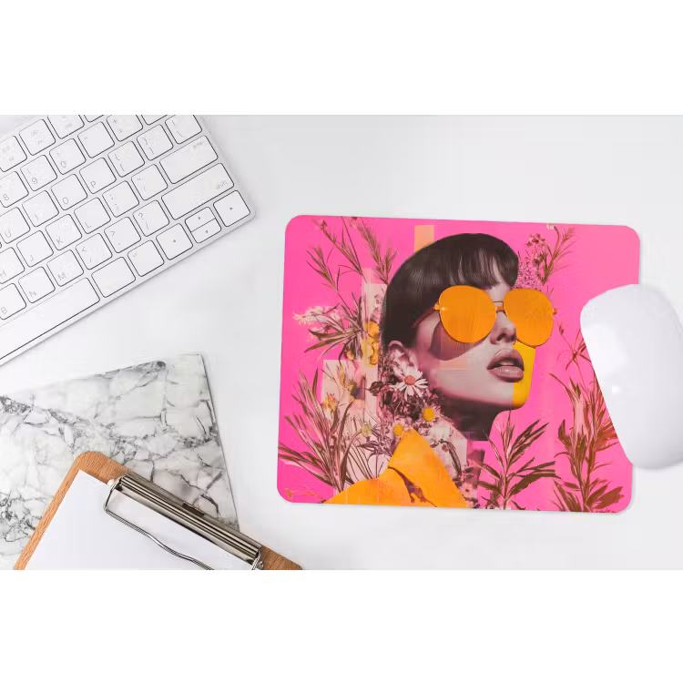 Zonnebril - Oranje - Vrouw - Planten muismat rubber klein -witbureau