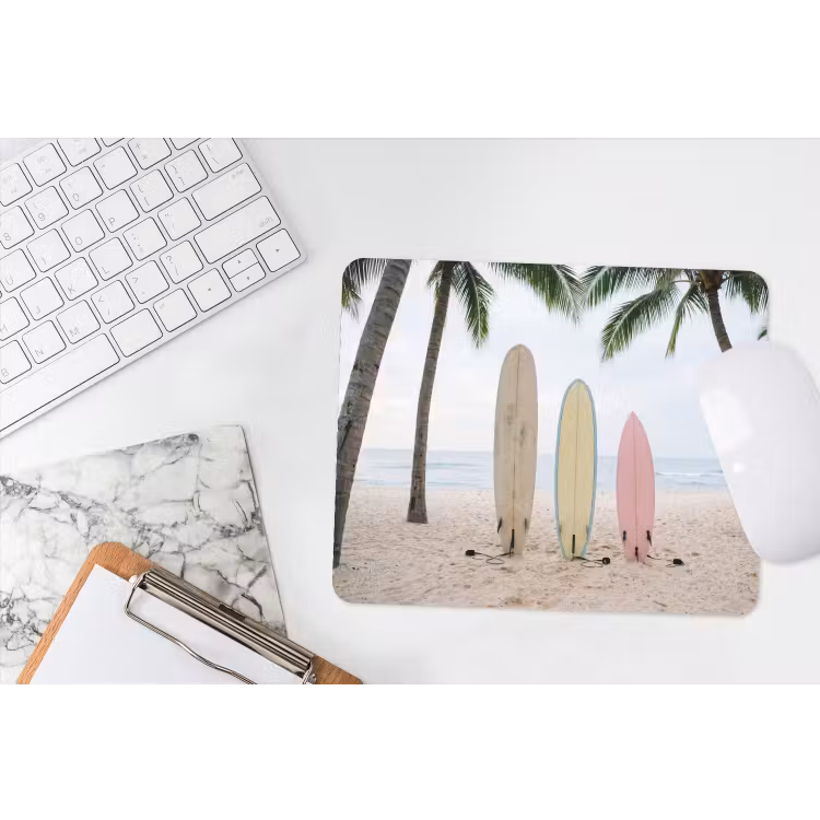 Surfboard - Palmbomen - Kleurrijk muismat rubber klein -witbureau