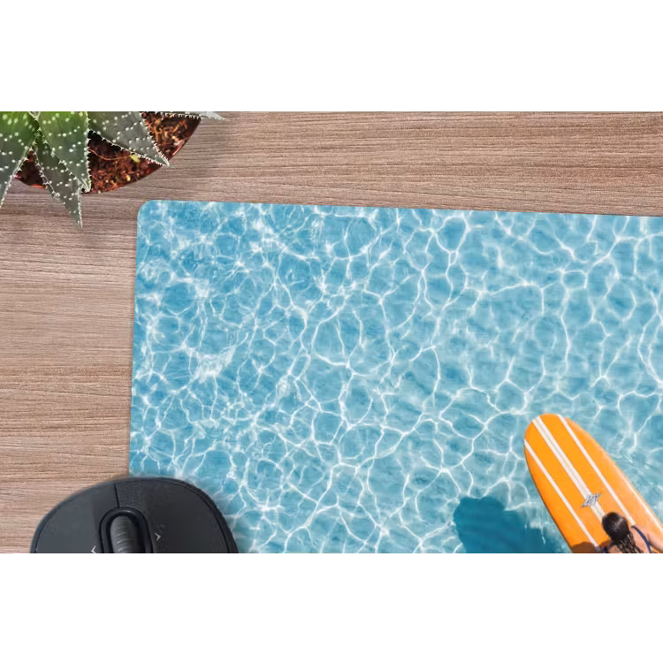 Surfboard - Water - Badpak - Oranje muismat rubber klein -closeup