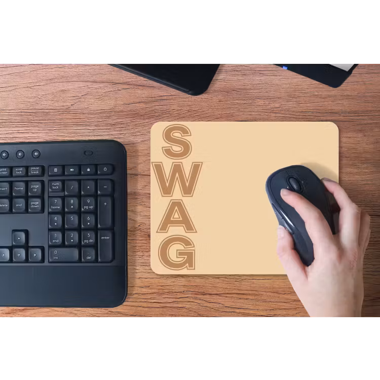 Swag - Bruin - Beige muismat rubber klein -toetsenbord