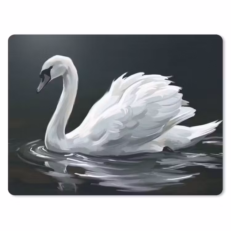 Zwaan - Water - Natuur - Realistisch - Wit muismat rubber klein -3d