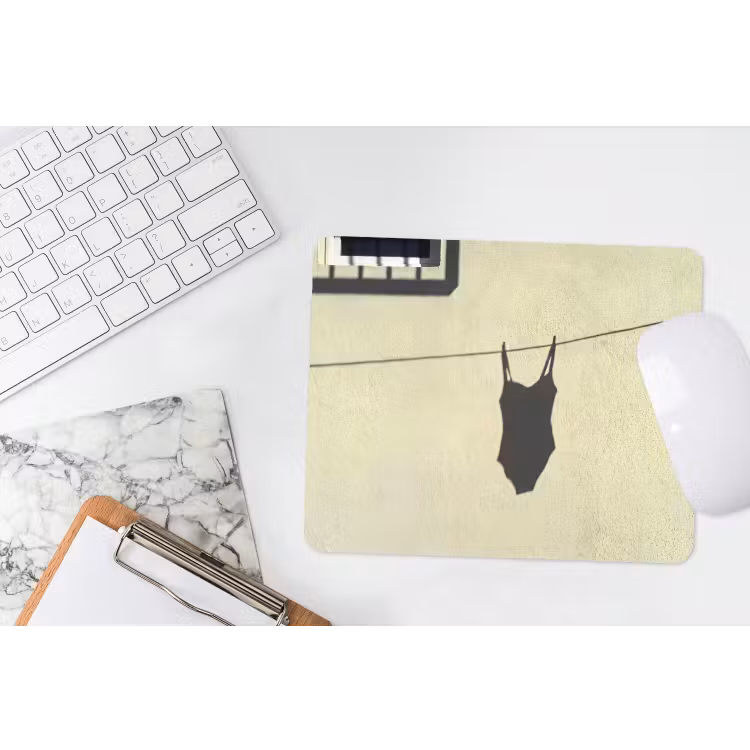 Badpak - Schaduw - Muur - Zomer - Minimalistisch muismat rubber klein -witbureau